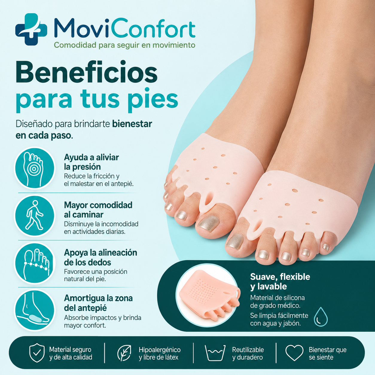 Almohadilla PasoConfort™ con separador de dedos
