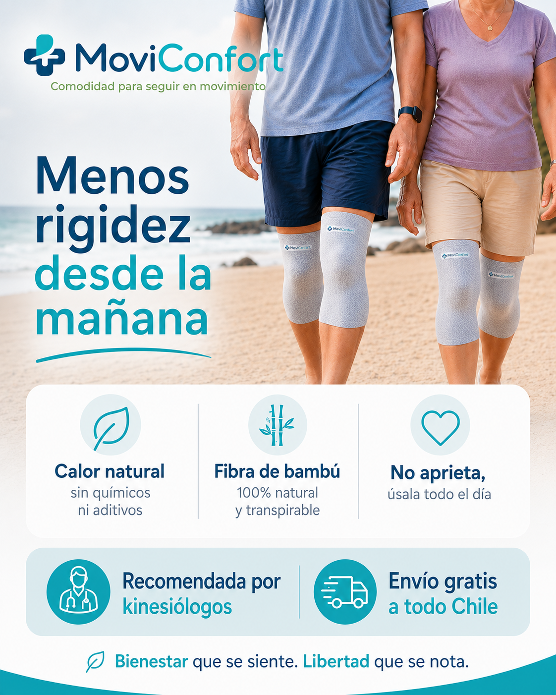 RodillaConfort Bamboo™-Soporte cómodo para seguir en movimiento.